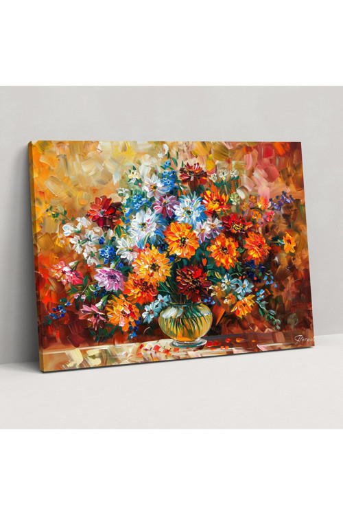 Leonid Afremov Çiçek Buketi Kanvas Tablo, Leonid Afremov, Kanvas Tablo Tablo