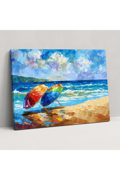 Sakin Plaj Leonid Afremov Kanvas Tablo, Leonid Afremov, Kanvas Tablo Tablo