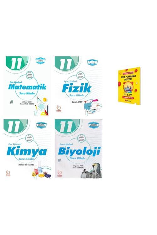 Palme Yayınevi 11. Sınıf Fen Lisesi Matematik Fizik Kimya Ve Biyoloji 4Lü Set Soru Kitabı