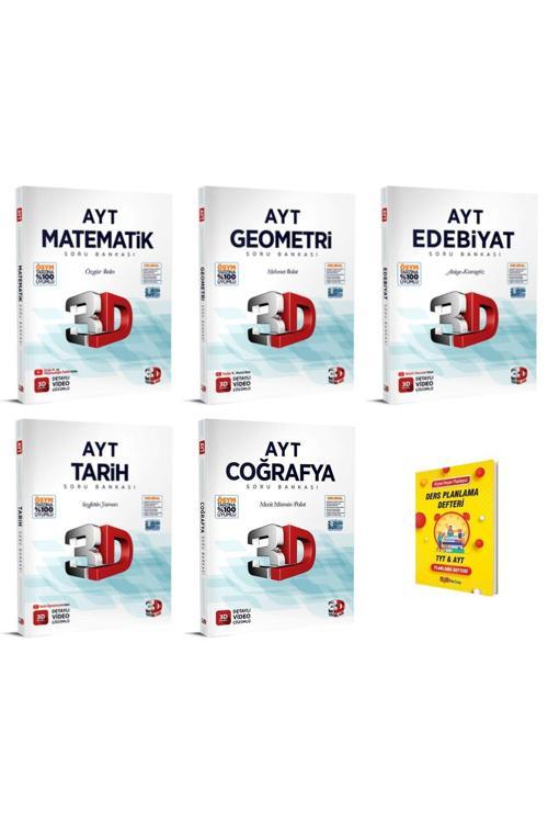 3D Yayınları Ayt Matematik Geometri Edebiyat Tarih Ve Coğrafya Soru Bankası 5Li Eşit Ağırlık Set