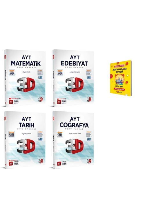 3D Yayınları Ayt Matematik Edebiyat Tarih Ve Coğrafya Soru Bankası 4Lü Set