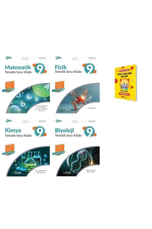 Palme Yayınevi 9. Sınıf 2025 Matematik Fizik Kimya Ve Biyoloji Tematik Soru Kitabı 4Lü Set