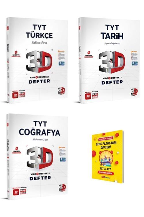 3D Yayınları Tyt Türkçe Tarih Ve Coğrafya Video Destekli Defter 3Lü Set