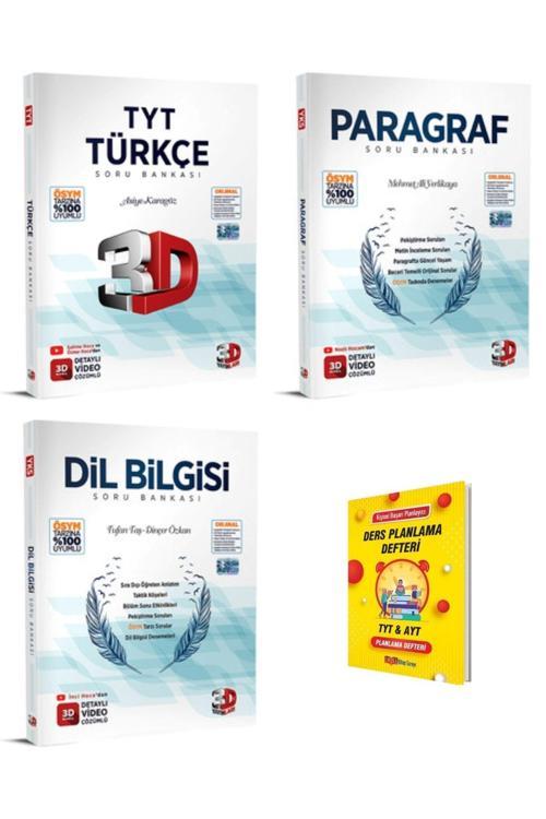 3D Yayınları Tyt Türkçe Paragraf Ve Dilbilgisi Soru Bankası 3Lü Set
