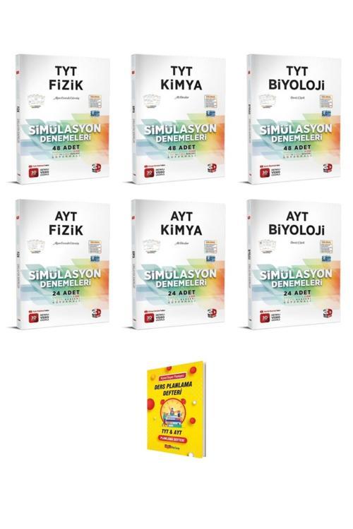 3D Yayınları Tyt Ve Ayt Fizik Kimya Ve Biyoloji Denemeleri 6'Lı Set