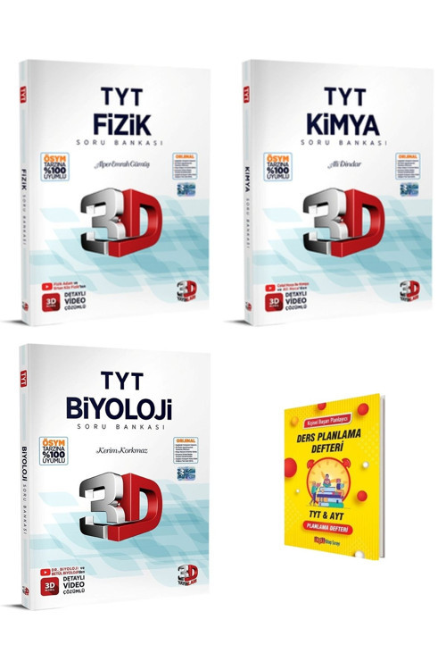 3D Yayınları Tyt Fizik Kimya Ve Biyoloji Soru Bankası