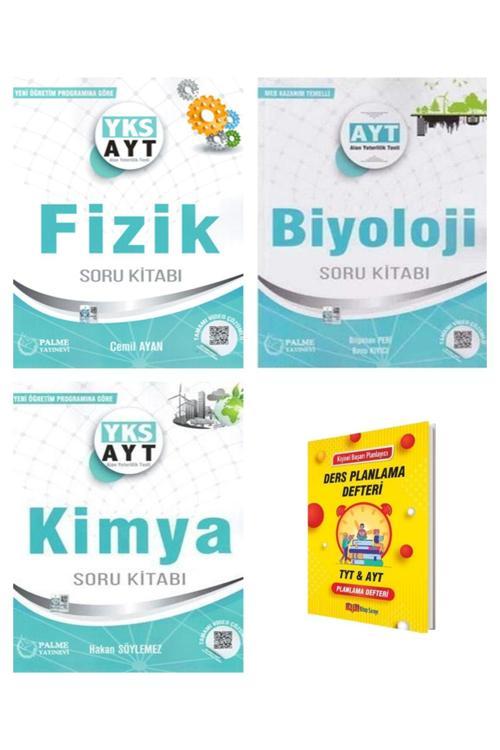 Palme Yayınevi Ayt Fizik Kimya Ve Biyoloji 3Lü Set Soru Kitabı