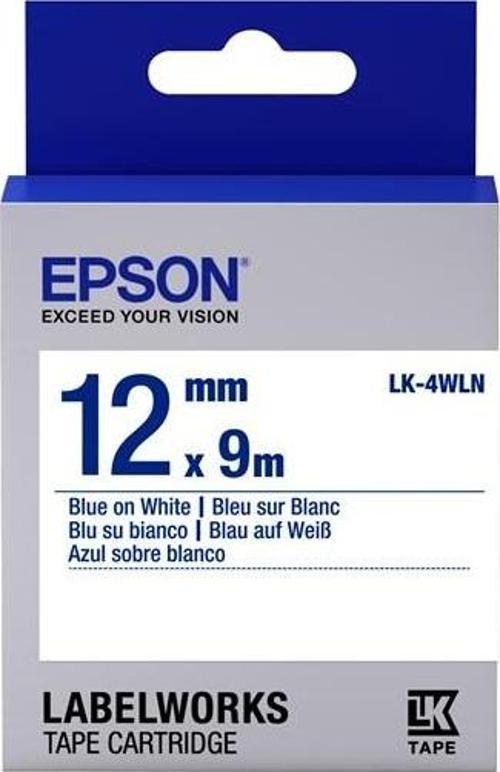 Lk-4Wln Mavi Üzeri Beyaz 12Mm 9Metre Etiket