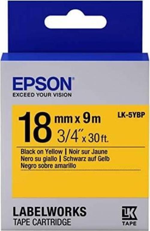 Lk-5Ybp Pastel Sarı Üzeri Siyah 18Mm 9Metre Etiket