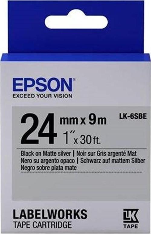 Lk-6Sbe Mat Siyah Üzeri Mat Gümüş 24Mm 9Metre Etiket