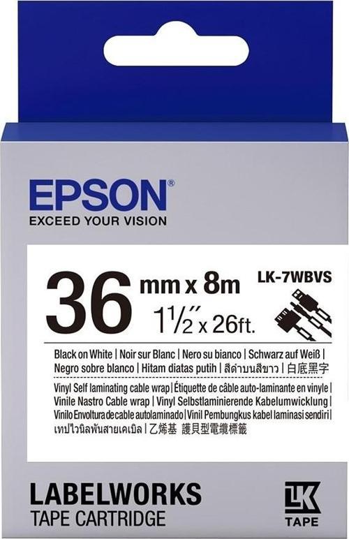 Lk-7Wbvs Slcw Beyaz Üzeri Siyah 36Mm 8 Metre Etiket