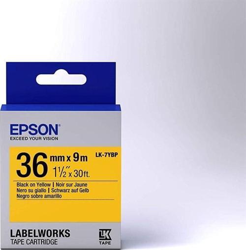 Lk-7Ybp Pastel Siyah Üzeri Sarı 36Mm 9Metre Etiket