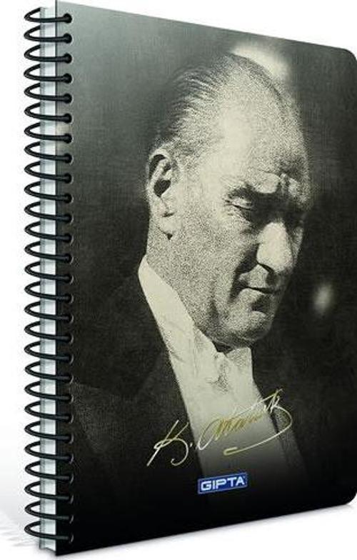 Atatürk Spiralli Sert Kapak Defter 17X24Cm 100 Yaprak Kareli (3 Lü Paket) 2651
