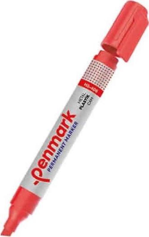 Permanent Marker Kalem Kesik Uç Kırmızı Hs406-03 (12 Li Paket)