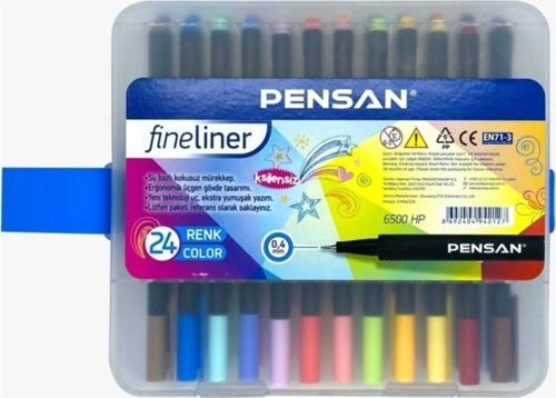 Fineliner Keçe Uç Kalem 24 Renk Pvc Kutu 6500 Hp