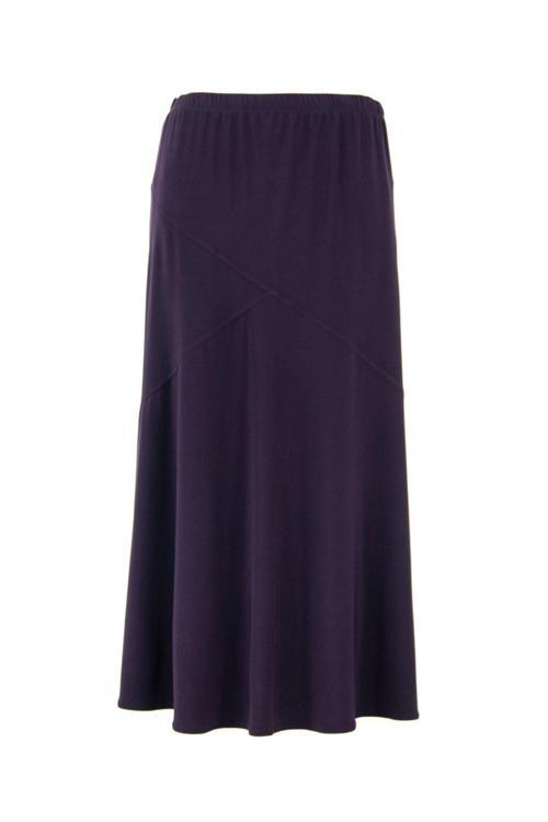 Kadın Mevsimlik Beli Lastikli Likralı Rahat Kesim Viskon Penye Kumaş Anne Çan Etek Mor 4XL