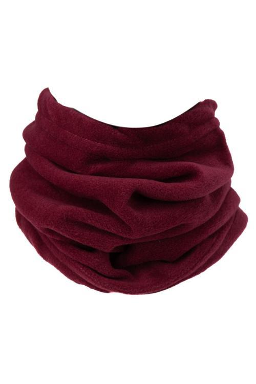 Unisex Kışlık Boyunluk Ve Kukuleta Bere Kalın Polar Pamuklu Sıcak Tutar Rüzgar Geçirmez Bordo