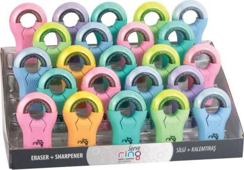 Kalemtraş Silgili Ring Pastel Pet Stant (23 Lü Paket) SV-RING23DPPS