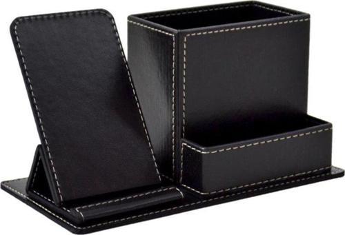 Masa Üstü Set Suni Deri 3 Bölme Siyah Dk-155