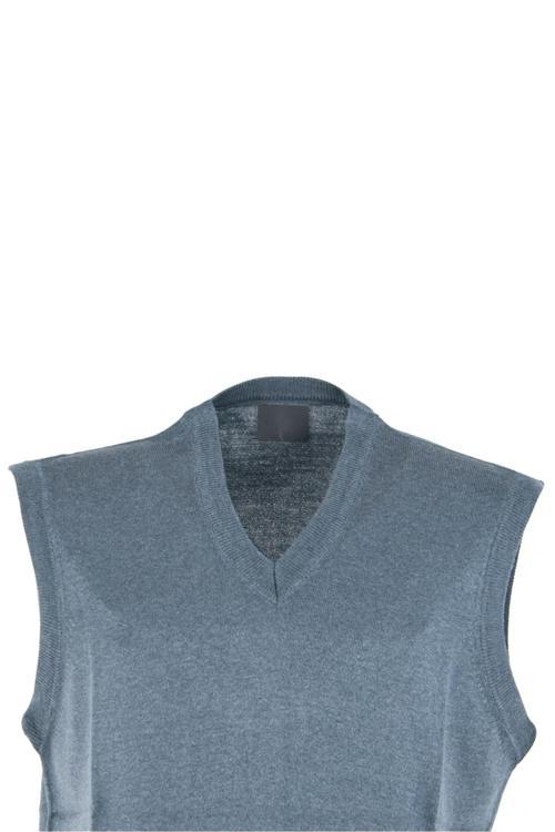 Erkek V Yakalı Düz Renk Klasik Model Rahat Kesim Tam Kalıp Ince Yünlü Dokuma Süveter Mavi S