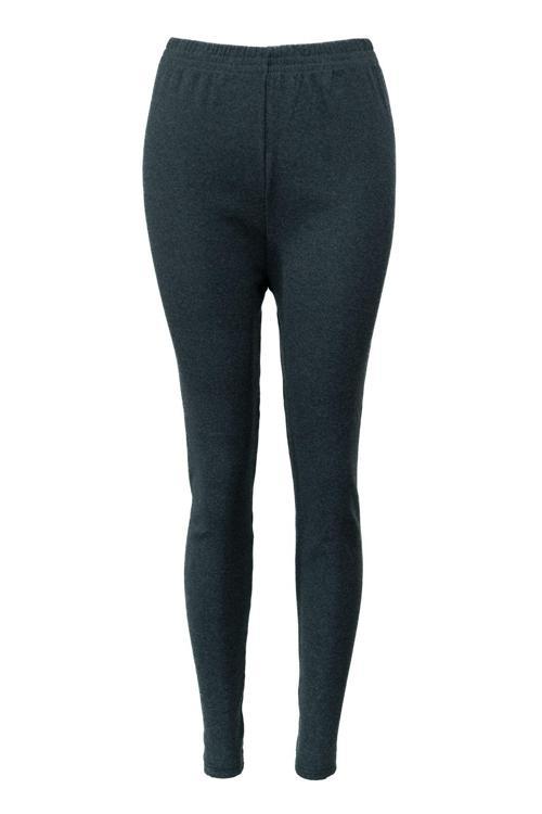 Kadın Kışlık İçik Pijama Pamuklu Kalın İçi Miflonlu Düz Renk Kırçıllı Paçası Lastikli Rahat Füme Standart