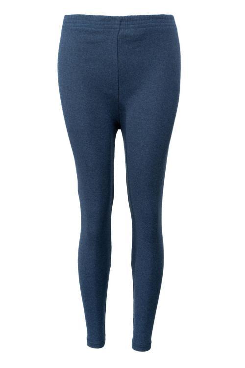 Kadın Kışlık İçik Pijama Pamuklu Kalın İçi Miflonlu Düz Renk Kırçıllı Paçası Lastikli Rahat Lacivert Standart
