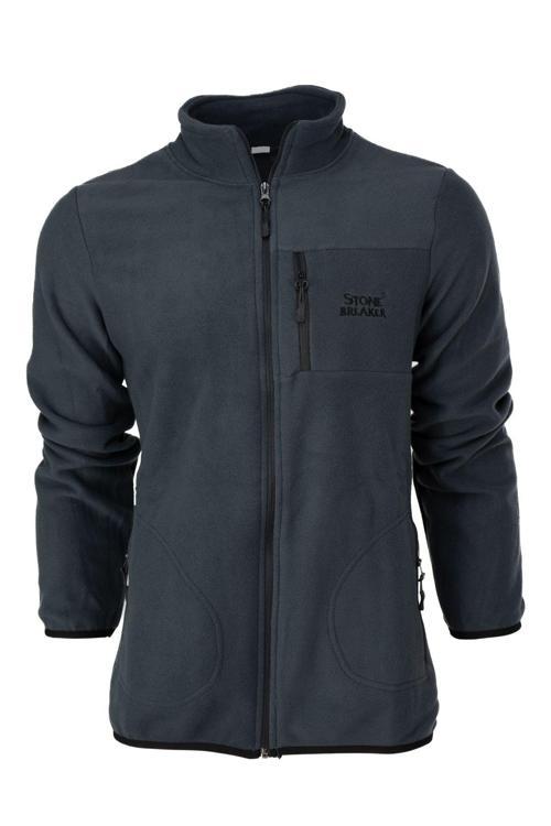 Erkek Kışlık Polar Sweatshirt Hırka Önü Cepleri Fermuarlı Hakim Yaka Rahat Rahatanti Pilling Antrasit L
