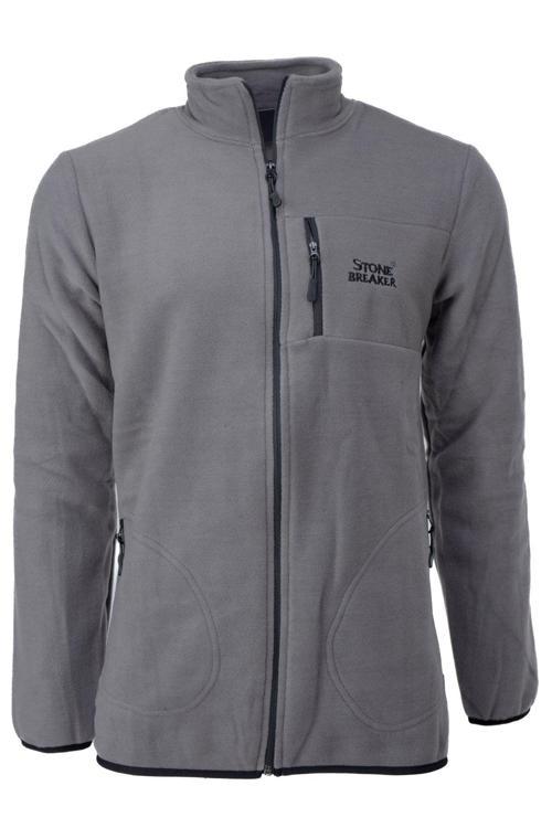 Erkek Kışlık Polar Sweatshirt Hırka Önü Ve Cepleri Fermuarlı Hakim Yaka Tamkalıp Antipilling Gri L
