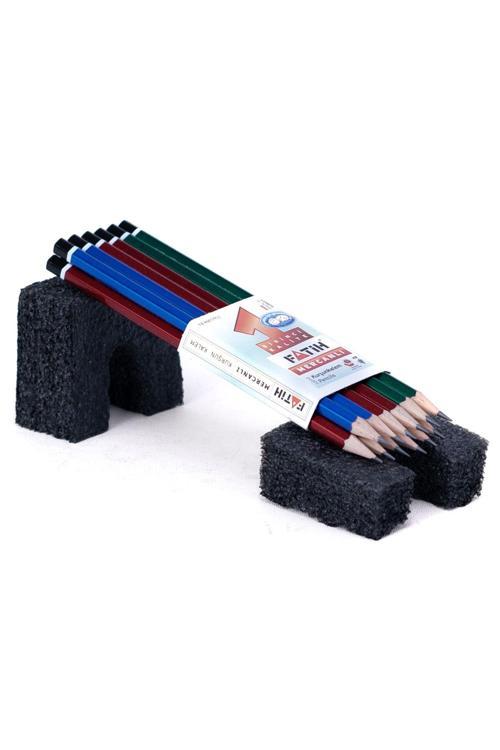Kırtasiye Fatih Mercanlı Kurşun Kalem Hb Yumuşak Uçlu Ergonomik Tasarım Dayanıklı 12'Li Set Siyah