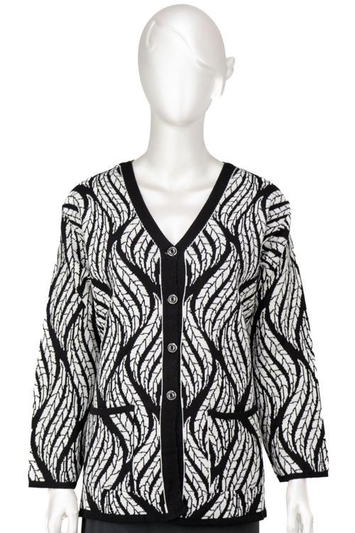 Kadın Kışlık Yünlü Örme Anne Hırka V Yaka Sümbül Motifli Çift Cepli Düğmeli Likralı Rahat Krem XL