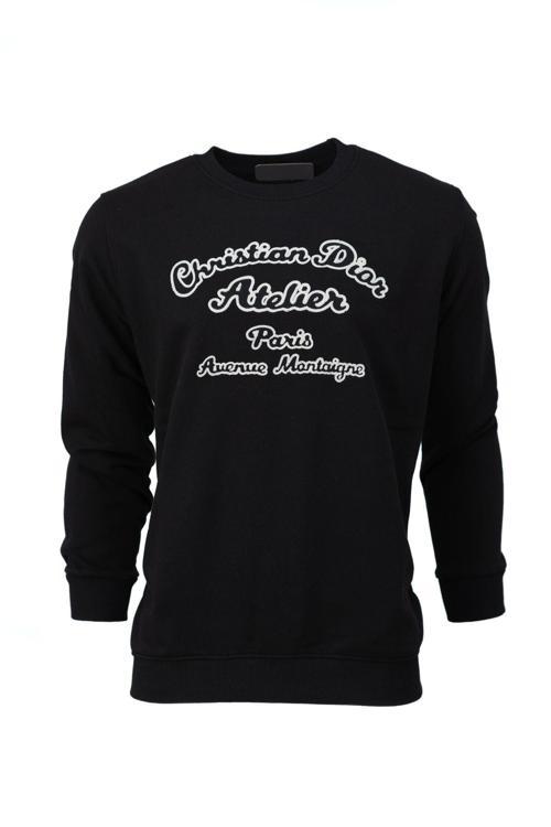 Erkek Mevsimlik Pamuklu Kumaş İki İplik Sweatshirt Logolu Model Regular Fit Siyah L