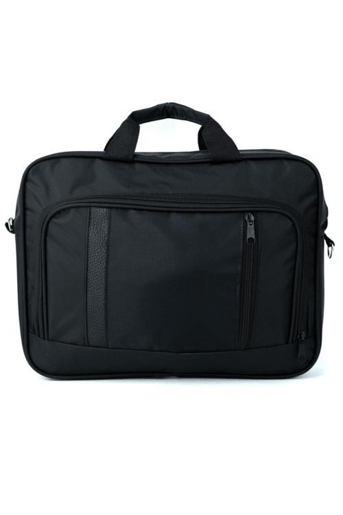 Erkek Bilgisayar Laptop İpad Çantası Altı Bölmeli Dayanıklı Geniş Hacimli Askılı Su Geçirmez Siyah