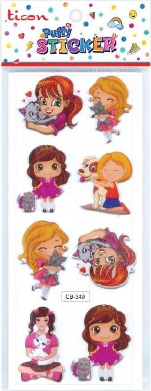 Puffy Sticker Kız Figürü Tps-009/2 348921 (20 Li Paket)