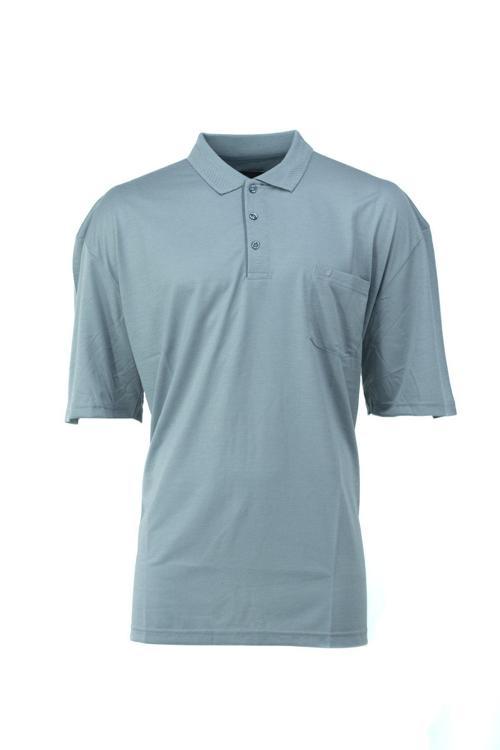 Erkek Polo Yaka Arma Cepli Kısa Kollu Düz Renk Normal Kesim Premium Pamuklu Kumaş T-Shirt Gri 3XL