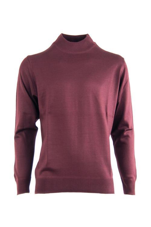 Erkek Mevsimlik Yünlü Örme Klasik Yarım Balıkçı Yaka Kazak Sık Örme Rahat Kesim Tam Kalıp Bordo 3XL