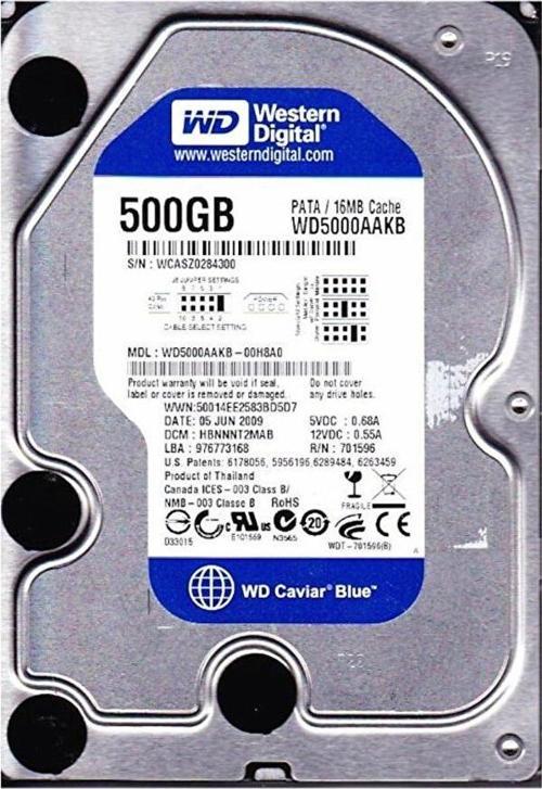 Western Digital 500GB 3.5" İde 500GB 7200Rpm 16Mb Wd5000Aakb (Eski Tip İde) Harddisk