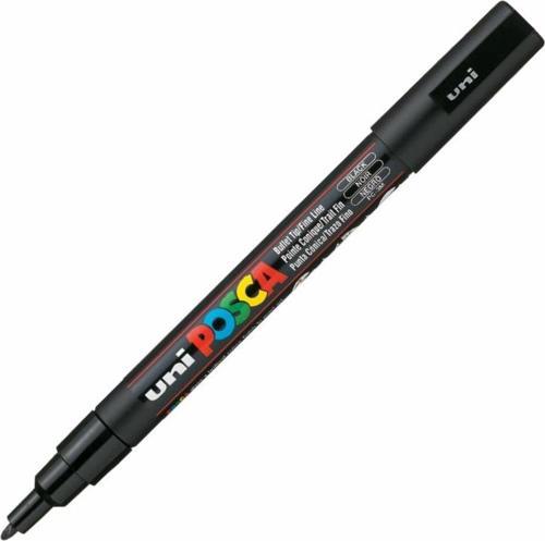 Markör Boyama Kalemi Posca Su Bazlı Poster 0.9-1.3 Mm Siyah PC-3M (6 Lı Paket)