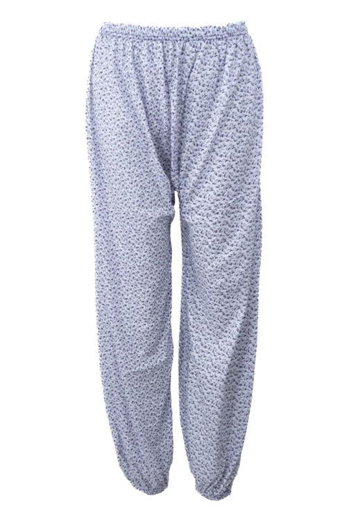 Kadın Yazlık Içlik Anne Pijama Altı Battal Beden Lastikli Paça %100 Pamuk Çiçek Desenliklasik Mor 2XL