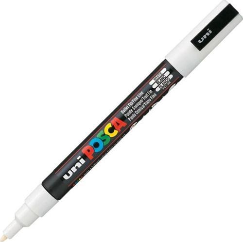 Markör Boyama Posca Su Bazlı Poster Kalemi 0.9-1.3 Mm Beyaz Pc-3M (6 Lı Paket)