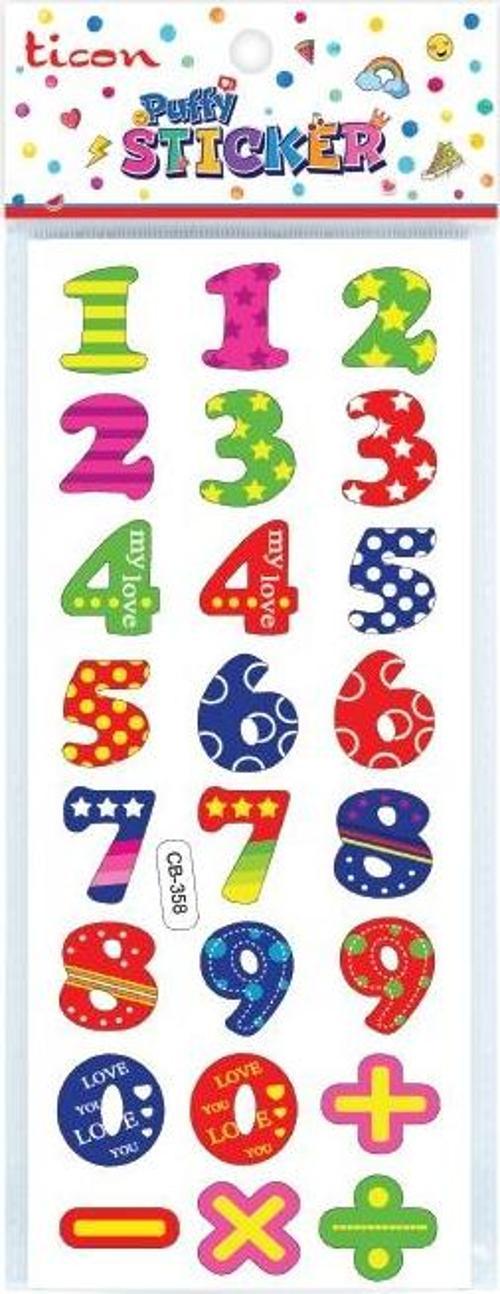 Puffy Sticker Rakam Tps-006/2 348894 (20 Li Paket)