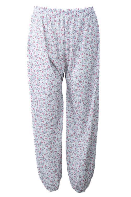 Kadın Yazlık Içlik Anne Pijama Altı Lastikli Paça %100 Pamuk Çiçekli Desenli Klasik Rahat Kırmızı XL