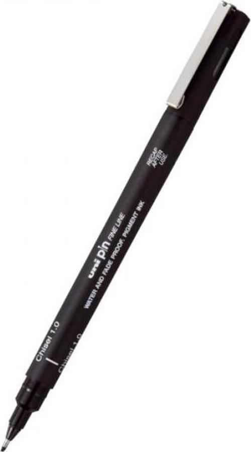 Pin 1.0 Fine Line Kesik Uçlu Kalem Fine Liner Drawing Pen Siyah PINCS1-200 (12 Li Paket)