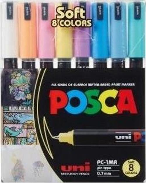 Posca 0.7Mm Su Bazlı Poster Markör Kalem Soft 8 Renk