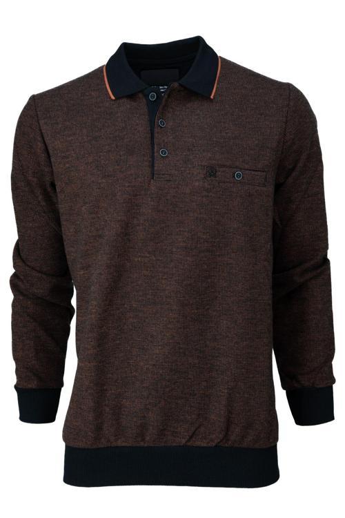 Erkek Kışlık Polo Yaka Kazak Pamuklu Örme Klasik Pıtırcık Selanik Düğmeli Fleto Cepli Rahat Royal 3XL