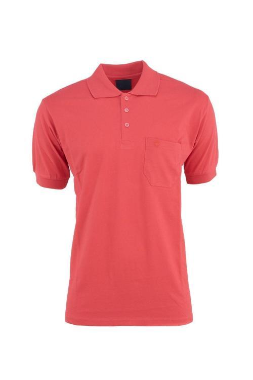 Erkek Polo Yaka Cepli Kısa Kollu Hilfiger Model Normal Kesim Pamuklu Lakos Kumaş Tişört Fuşya M