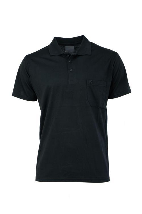 Erkek Polo Yaka Cepli Kısa Kollu Premium Pamuklu Kumaş T-Shirt Klasik Model Royal - Siyah M