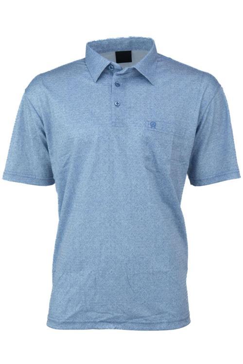 Erkek Gömlek Yaka Tshirt Cepli Kısa Kollu Carlo Desenli Rahat Kesim Pamuklu Kumaş Yazlık Açık Mavi XL