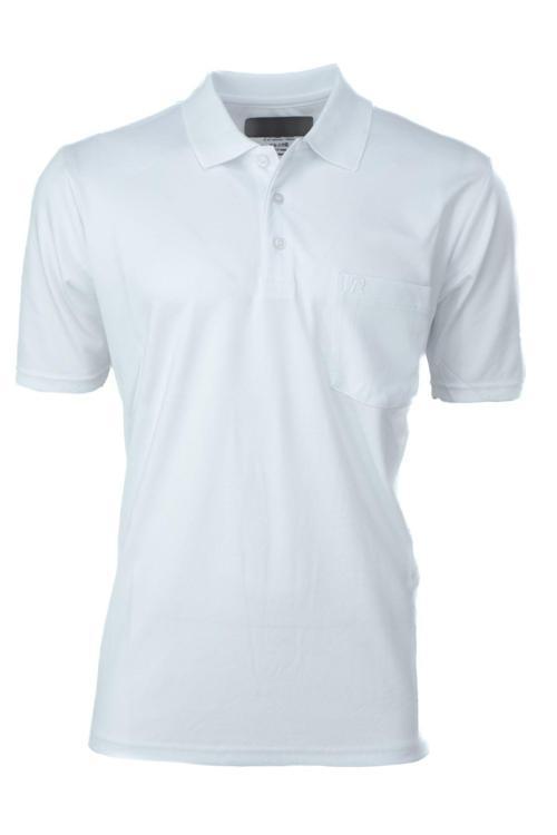 Erkek Pamuklu Merserize Kumaş T-Shirt Düğmeli Polo Yaka Cepli Kısa Kol Şık Desenli Tam Kalıp Beyaz M