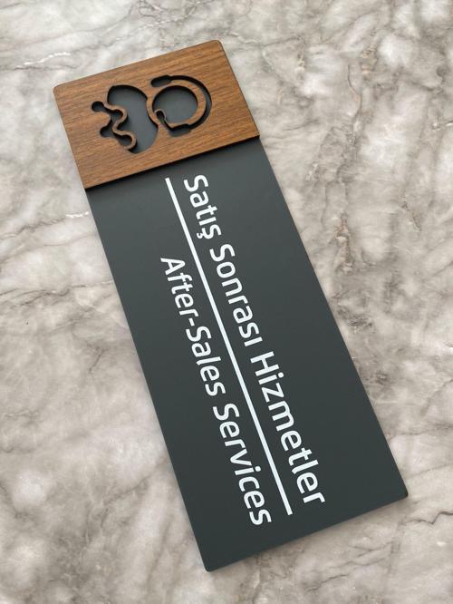 Wooden Serisi Satış Sonrası Hizmetler Kapı Isimliği Yönlendirme Levhası