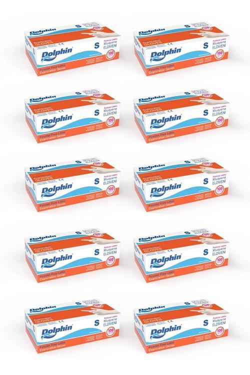 Dolphin Pudrasız Lateks Muayene Eldiveni M Beden 100 Adet X 10 Paket - Mdr